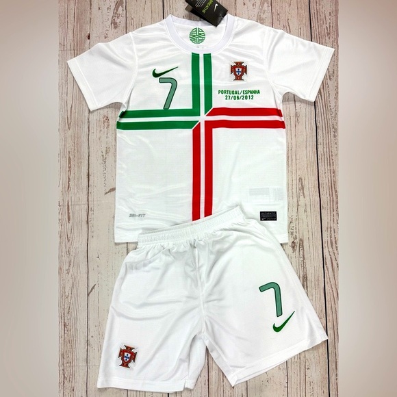 Nike Other - Cristiano Ronaldo Youth Retro Jersey Portugal Soccer Kids Kit (Jersey + Shorts)